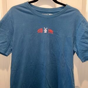 Blue, Men’s Medium, Guaranteed to Satisfy, Dutch Bros shirt.